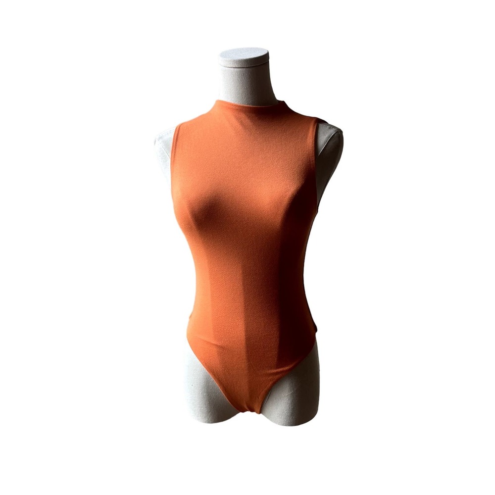 Naked Wardrobe - The NW Orange Sleeveless Bodycon Bodysuit Size Large - Picture 2 of 5
